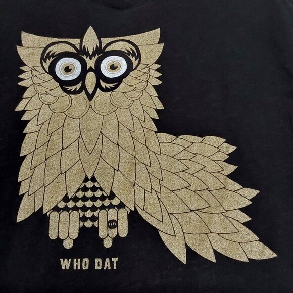 Who Dat T-Shirt Owl Louisiana Fleur-de-Lis Super Bowl XLIV - Good Cond - Large - Picture 2 of 6